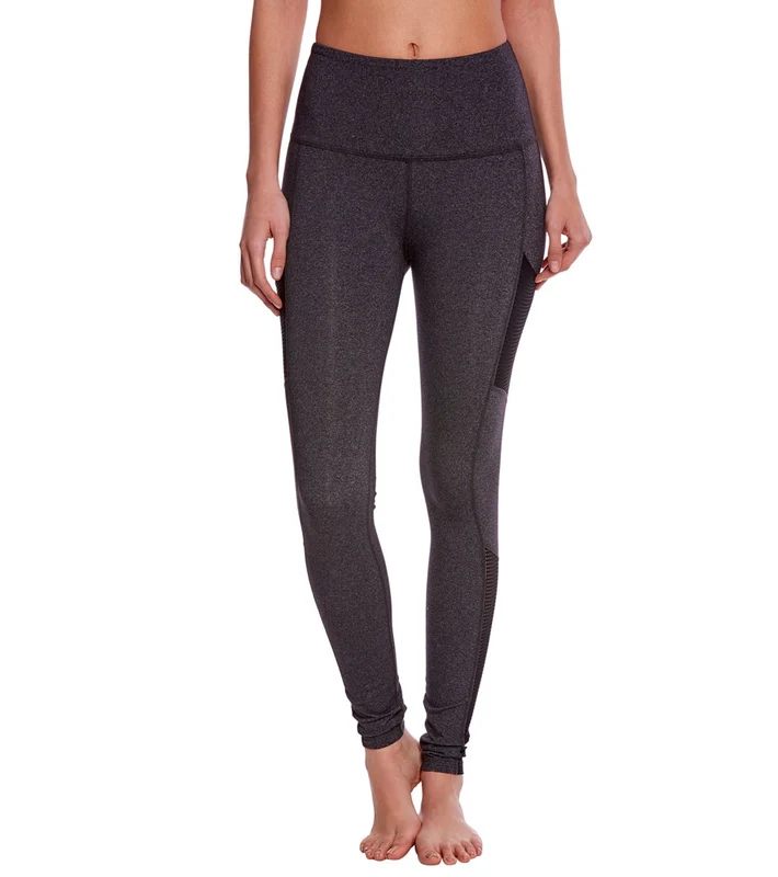 Beyond Yoga Mesh Behavior High Waisted Yoga Leggings With Pockets Heather Gray / L
