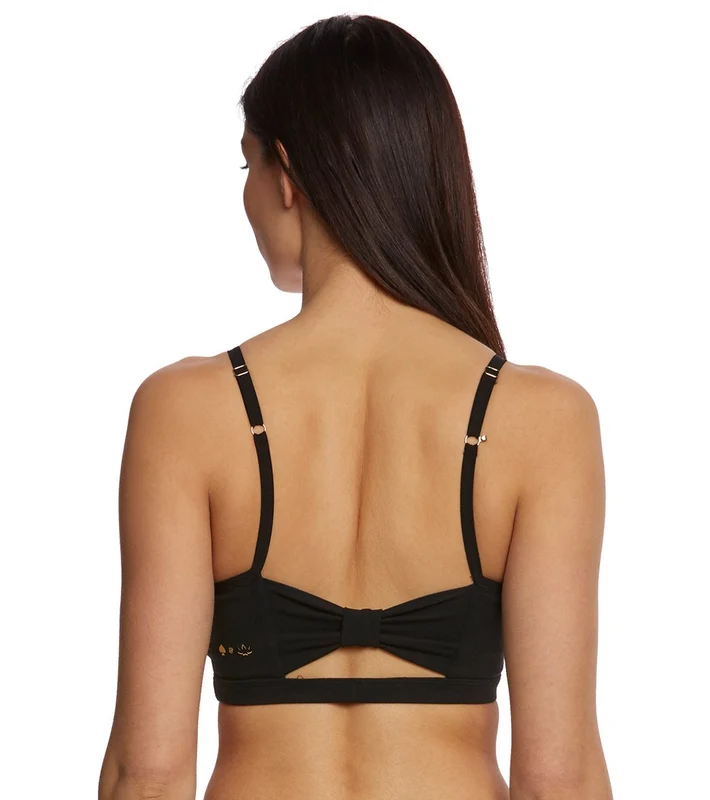 Beyond Yoga Kate Spade Cinched Bow Yoga Sports Bra Jet Black / M