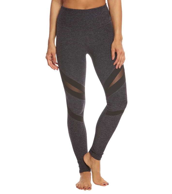 Beyond Yoga Slant Get Enough High Wasited Yoga Leggings Black-Steel / XXS