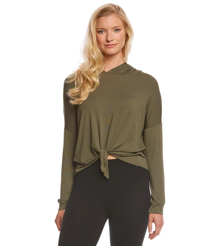 Beyond Yoga All Tied Up Workout Pullover Hoodie Aviator Green / S