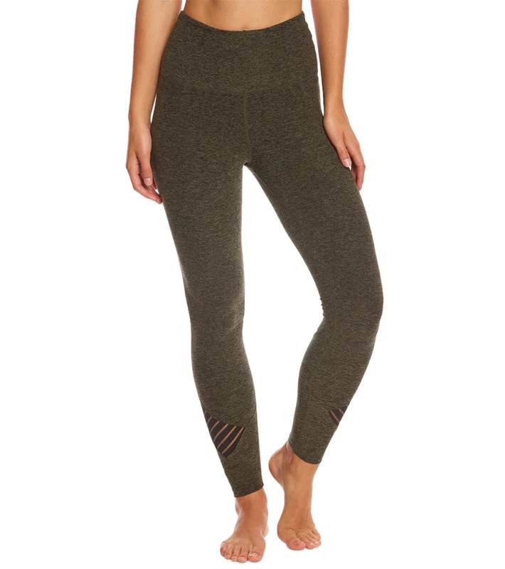 Beyond Yoga Spacedye Stacked And Sliced 7/8 Yoga Leggings Black/Aviator Green / S
