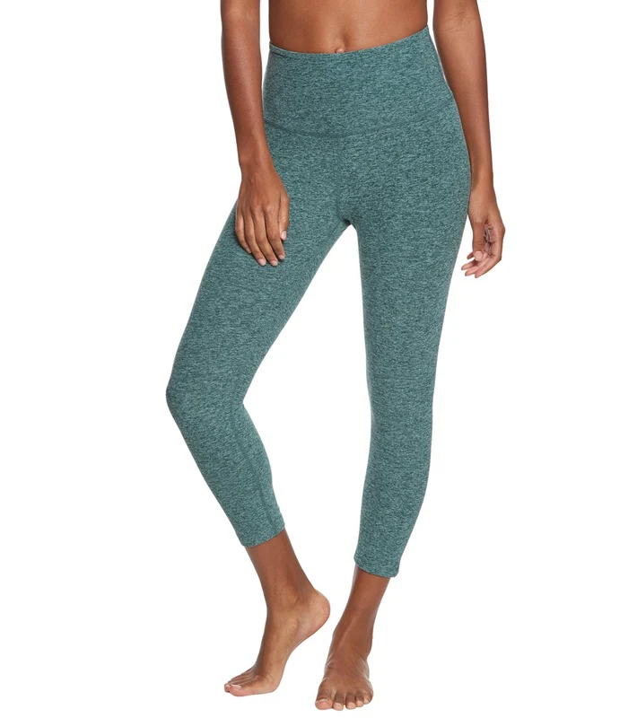 Beyond Yoga Spacedye High Waisted Yoga Capris Woodland Forest/Light Sage / L