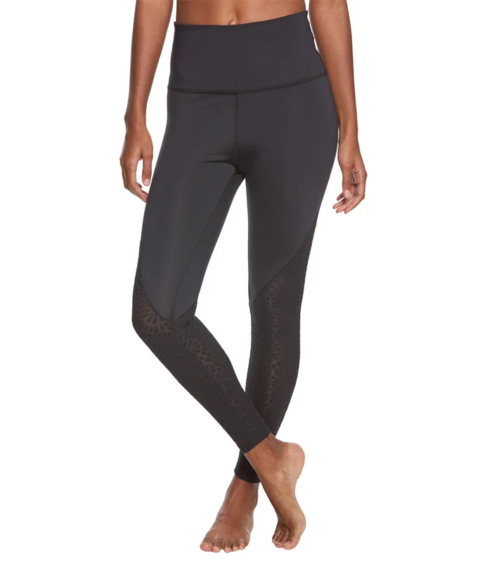 Beyond Yoga Cut It Close Mesh High Waisted Yoga Leggings Black / XS