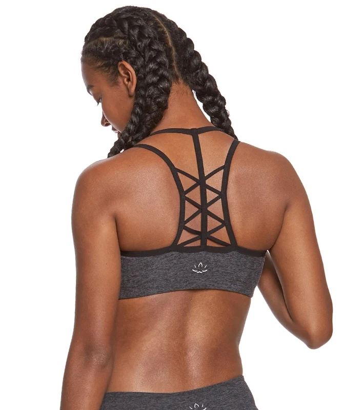 Beyond Yoga Strappy Hour Yoga Sports Bra Black/Charcoal / M