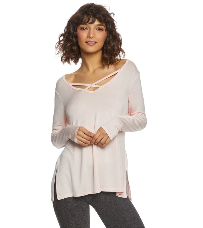 Beyond Yoga Cross Me Once Pullover Pink Opal / L