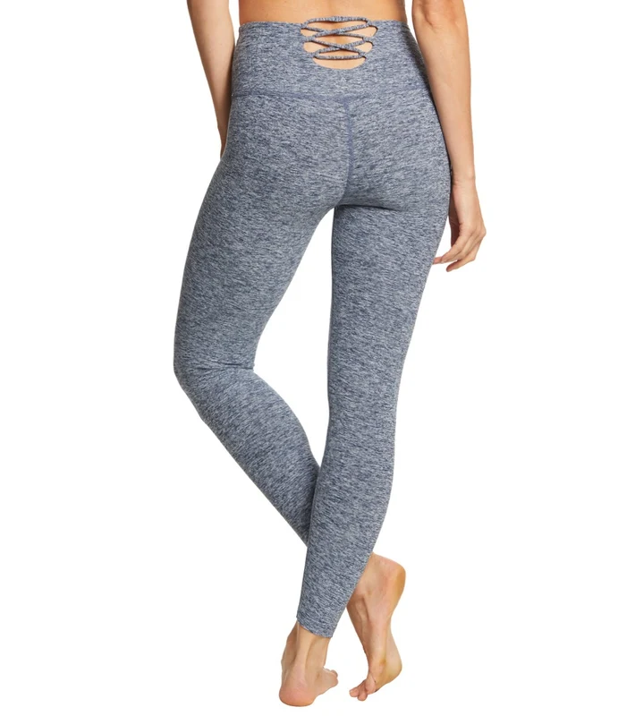 Beyond Yoga Across The Strap High Waisted 7/8 Yoga Leggings White/Outlaw Navy / S