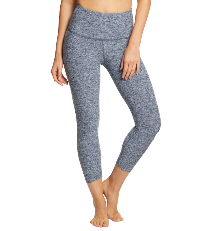 Beyond Yoga Spacedye High Waisted Yoga Capris White/Outlaw Navy / XS