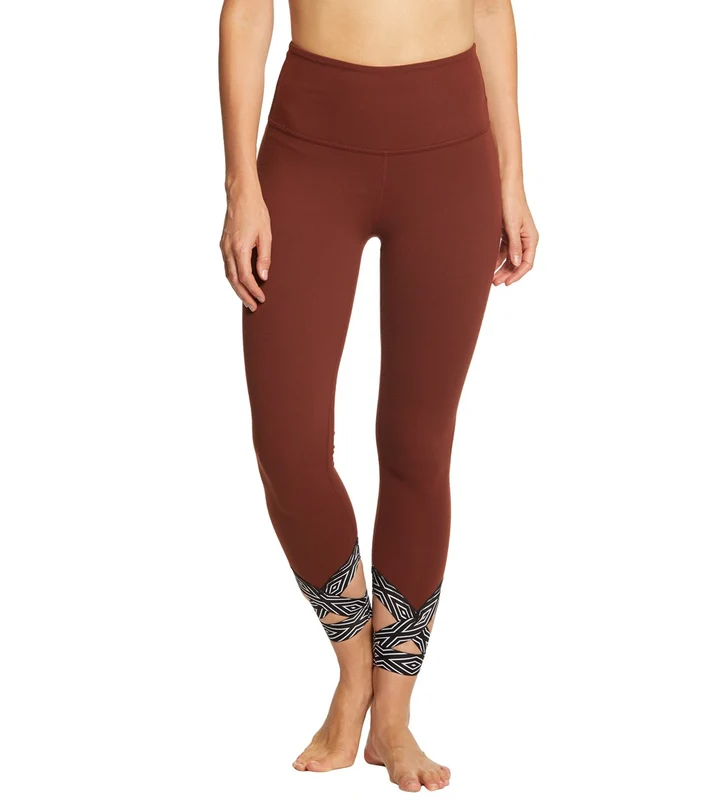 Beyond Yoga Badlands High Waisted Strappy 7/8 Yoga Leggings Red Rock / S