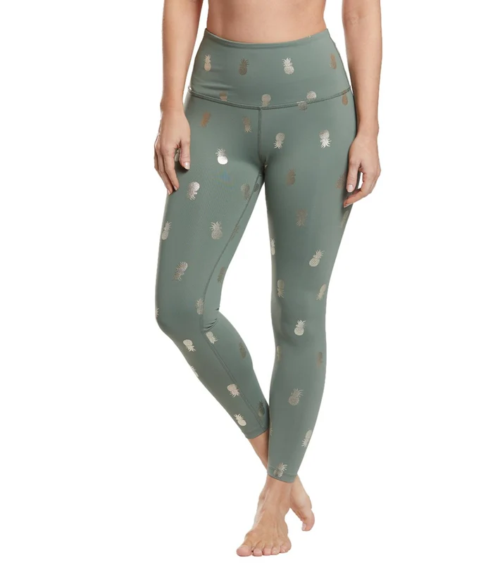 Beyond Yoga Tropical High Waisted 7/8 Yoga Leggings Aloha Green Pineapples / L