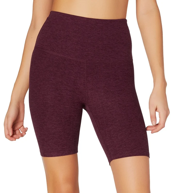 Beyond Yoga Spacedye High Waisted Biker Yoga Shorts Team Burgundy/Bold Burgundy / L