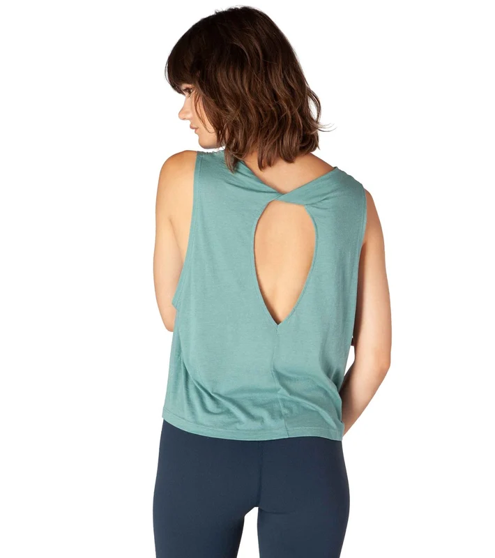Beyond Yoga Aquarius Twisted Yoga Tank True Teal / S