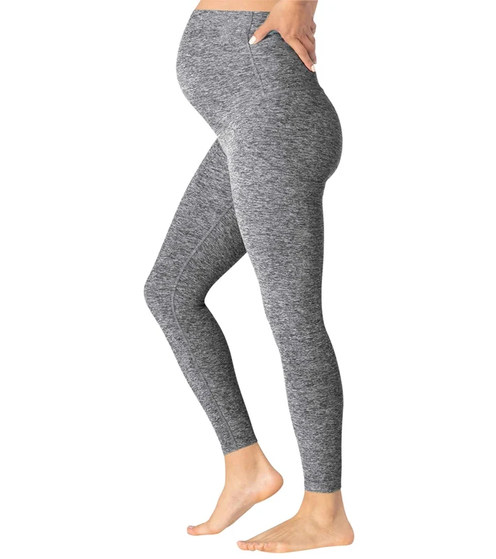 Beyond Yoga Spacedye Love the Bump Midi Maternity Leggings Black White / L