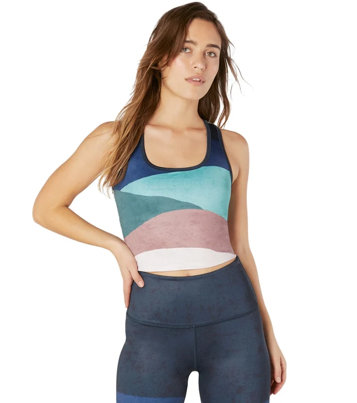 Beyond Yoga Engineered First Class Cropped Yoga Tank Scenic Ombre / S