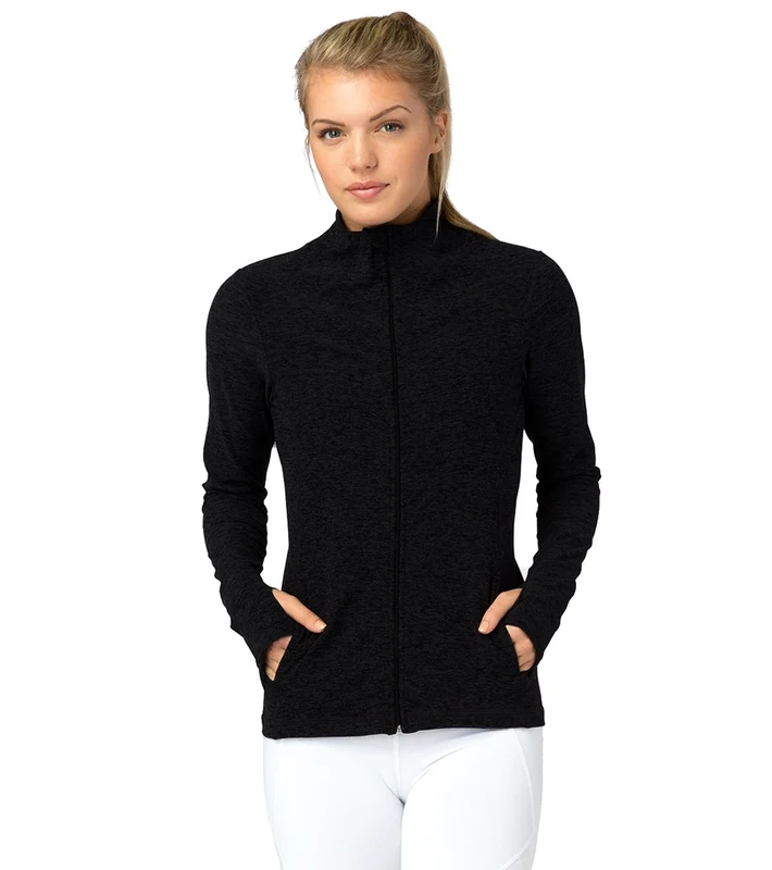 Beyond Yoga Spacedye Fitted Mock Neck Jacket Darkest Night / XL