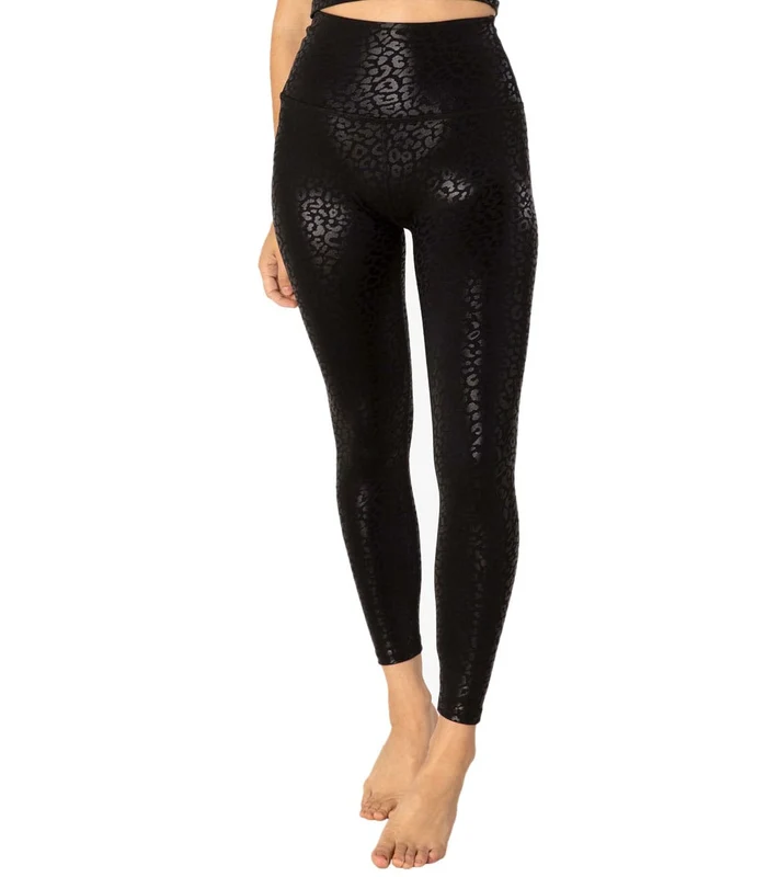 Beyond Yoga Shiny Leopard High Waisted 7/8 Yoga Leggings Black/Shiny Black Leopard / L