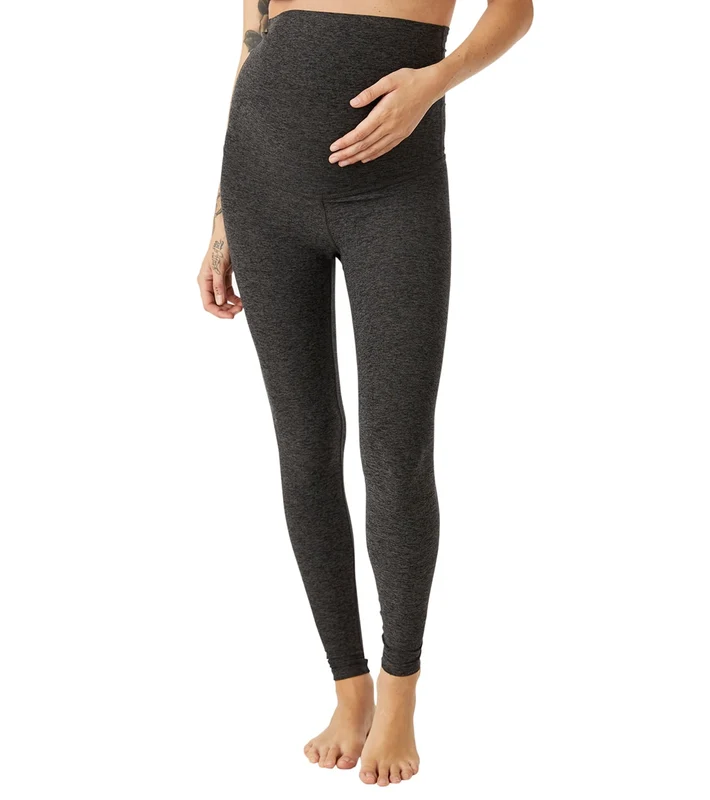 Beyond Yoga Spacedye Love the Bump Midi Maternity Leggings Black Charcoal / XL