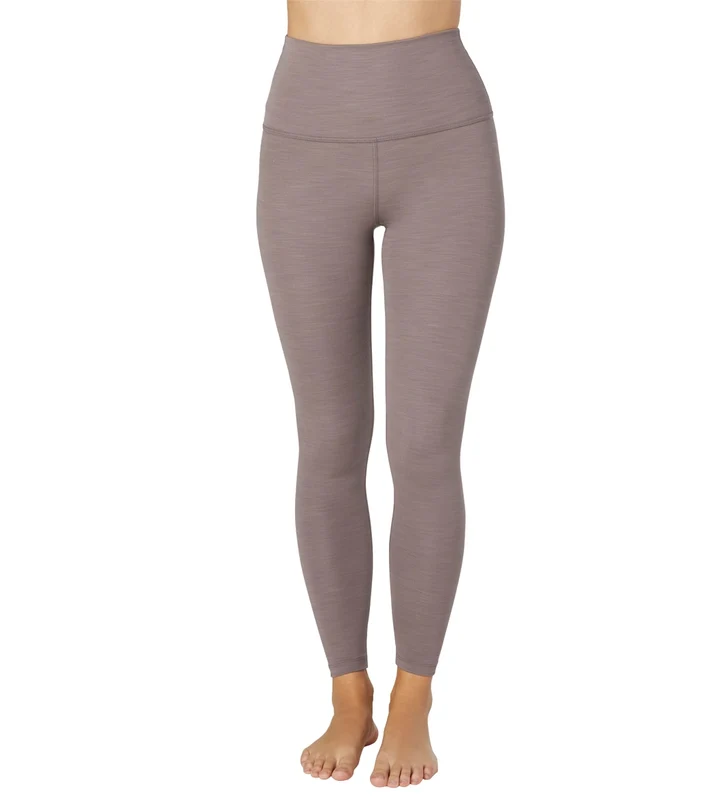 Beyond Yoga Heather Rib High Waisted 7/8 Yoga Leggings Mocha Heather / M