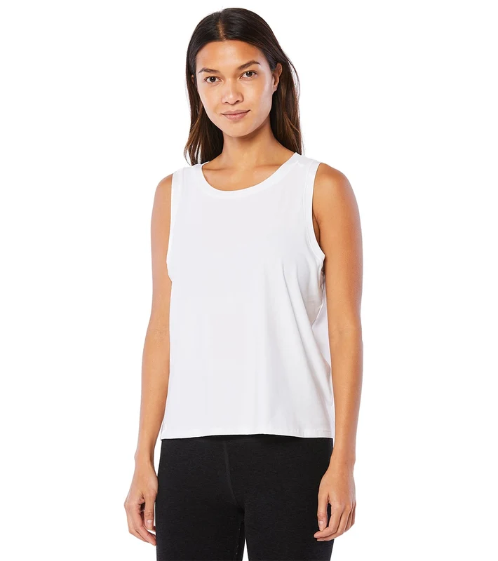 Beyond Yoga Featherweight Spacedye Balanced Muscle Yoga Tank Cloud White / M