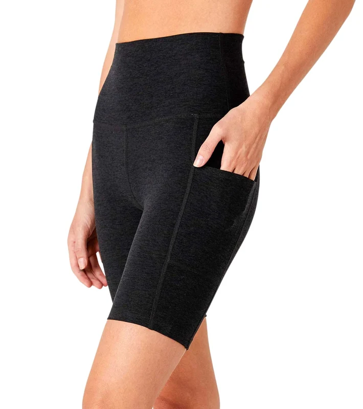 Beyond Yoga Spacedye Team Pockets High Waisted Biker Shorts Darkest Night / XS