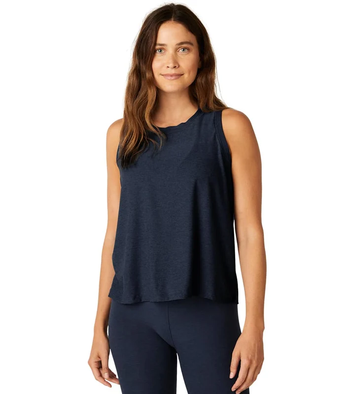 Beyond Yoga Featherweight Spacedye Balanced Muscle Yoga Tank Nocturnal Navy / M