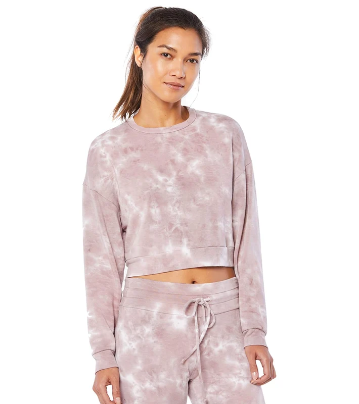 Beyond Yoga Garment Dye Day to Day Pullover Rose Cloud Dye / S