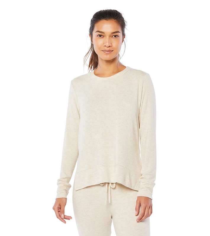 Beyond Yoga Just Chillin Long Sleeve Pullover Oatmeal Heather / XL