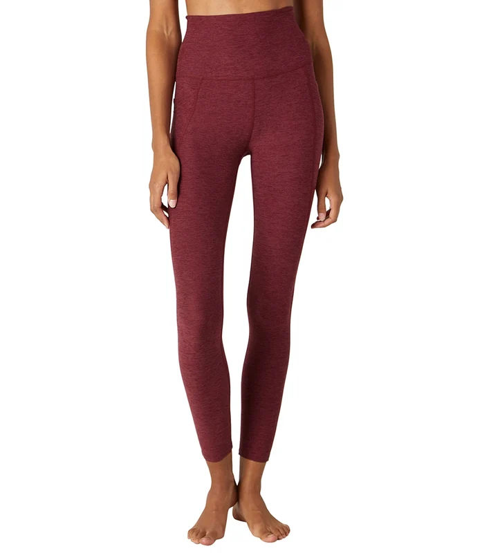 Beyond Yoga Spacedye Out Of Pocket High Waisted 7/8 Yoga Leggings Deep Merlot / M