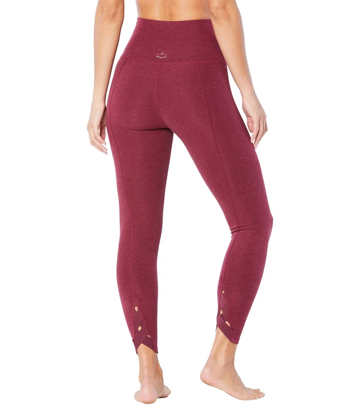 Beyond Yoga Spacedye Totally Woven High Waisted 7/8 Leggings Deep Merlot / S