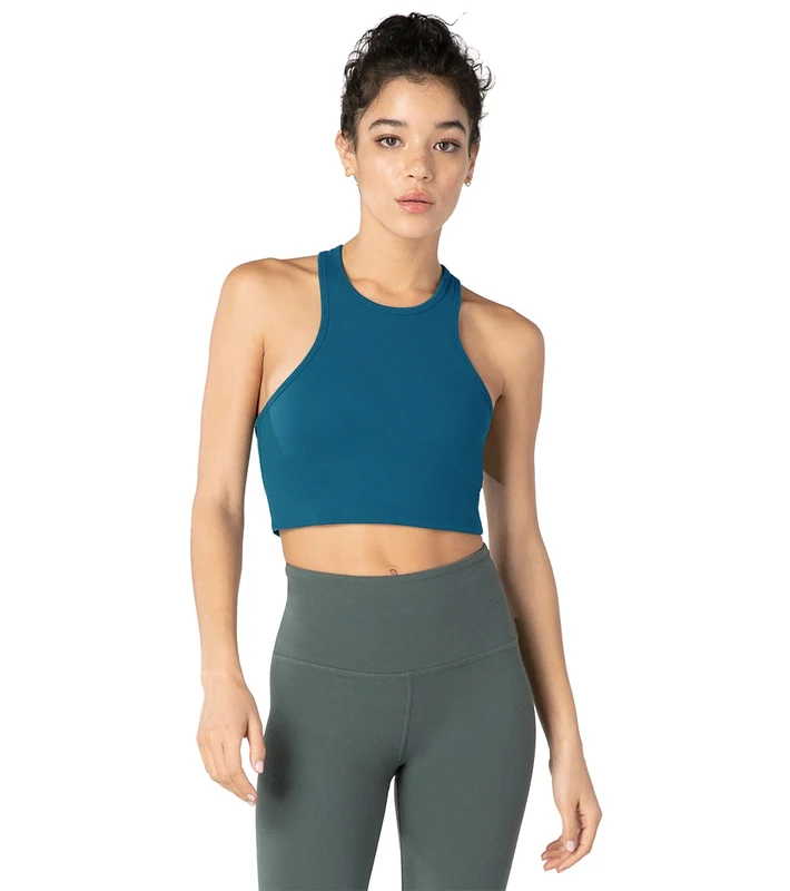 Beyond Yoga Studio Cropped Yoga Tank Deep Sapphire / XS