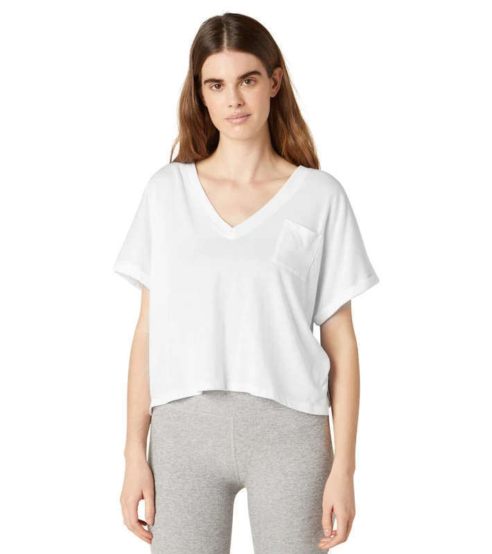 Beyond Yoga Deep V Pocket Tee White / XL