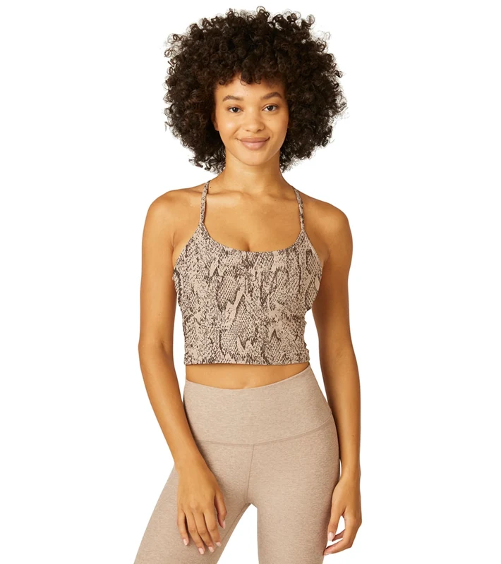 Beyond Yoga Spacedye Printed Slim Racerback Cropped Tank Chai Cobra / XL
