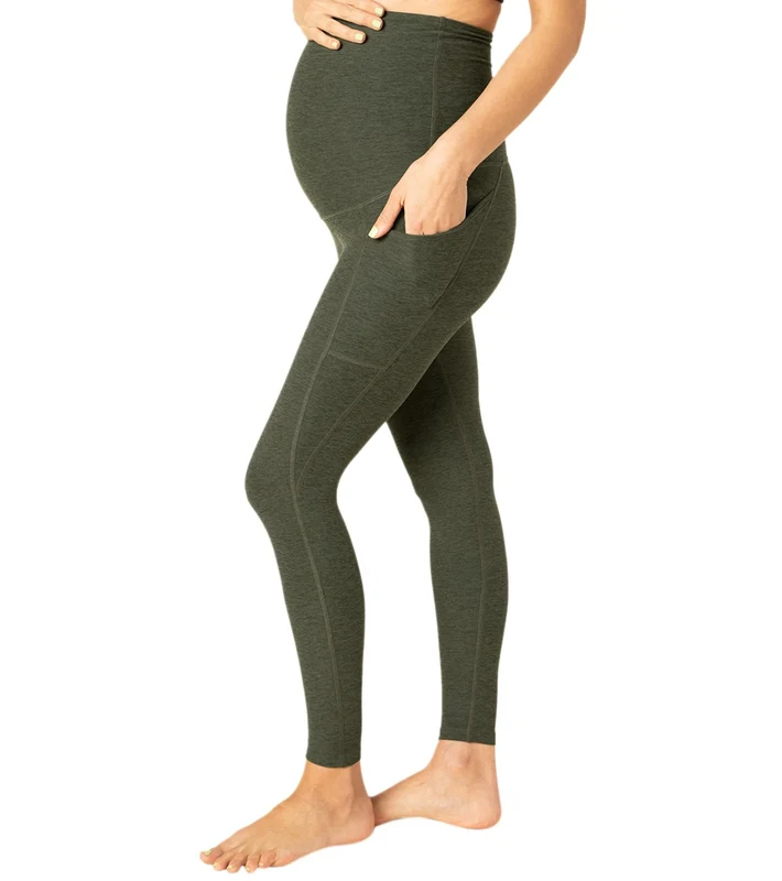 Beyond Yoga Spacedye Maternity Out of Pocket High Waisted 7/8 Leggings Eden Green / L