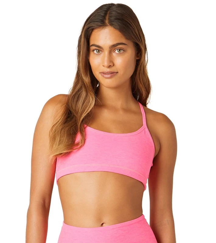 Beyond Yoga Spacedye Slim Racerback Yoga Sports Bra Electric Pink Heather / XS