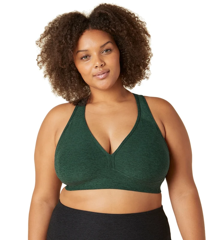 Beyond Yoga Spacedye Lift Your Spirits Yoga Sports Bra Forest Green - Pine / L