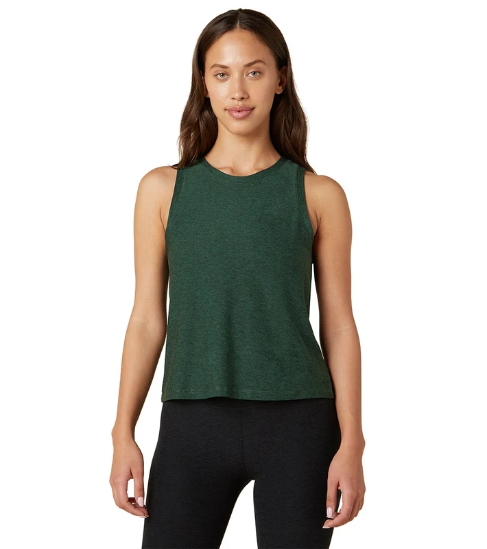 Beyond Yoga Featherweight Spacedye Balanced Muscle Yoga Tank Forest Green - Pine / L