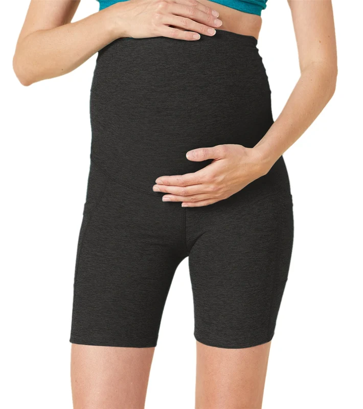 Beyond Yoga Spacedye Pockets Forever Maternity Biker Shorts Darkest Night / M