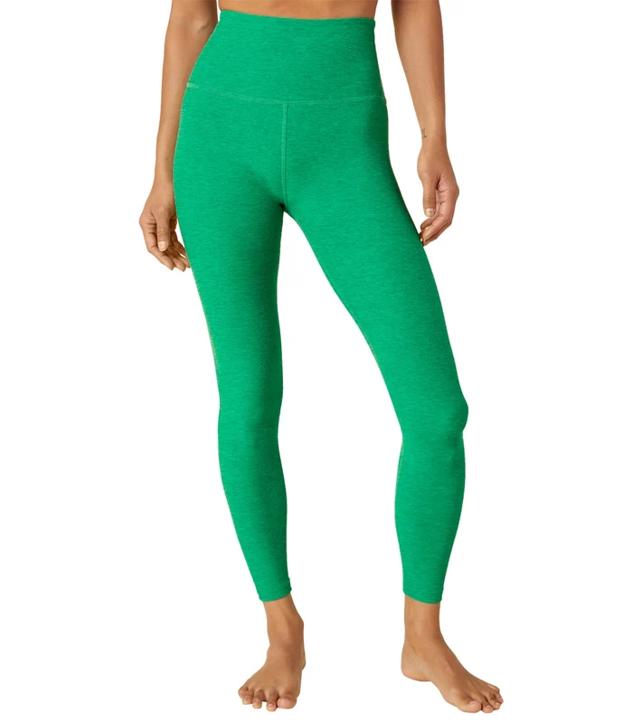 Beyond Yoga Spacedye High Waisted Caught In The Midi 7/8 Yoga Leggings Green Grass Heather / XS