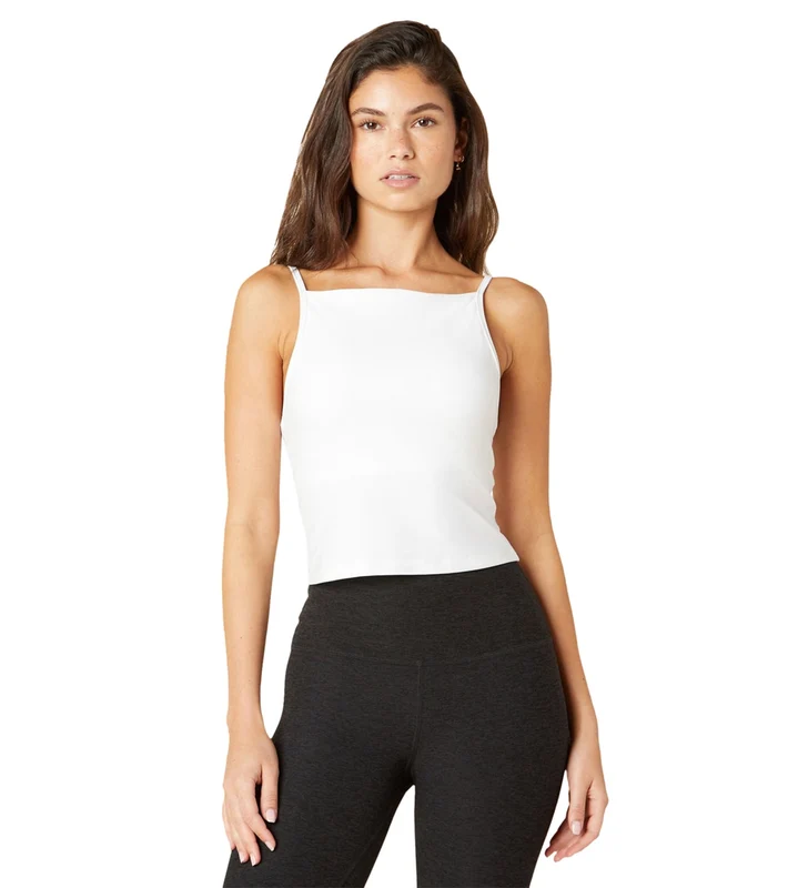 Beyond Yoga Spacedye Wide Neck Cropped Tank Cloud White / XL