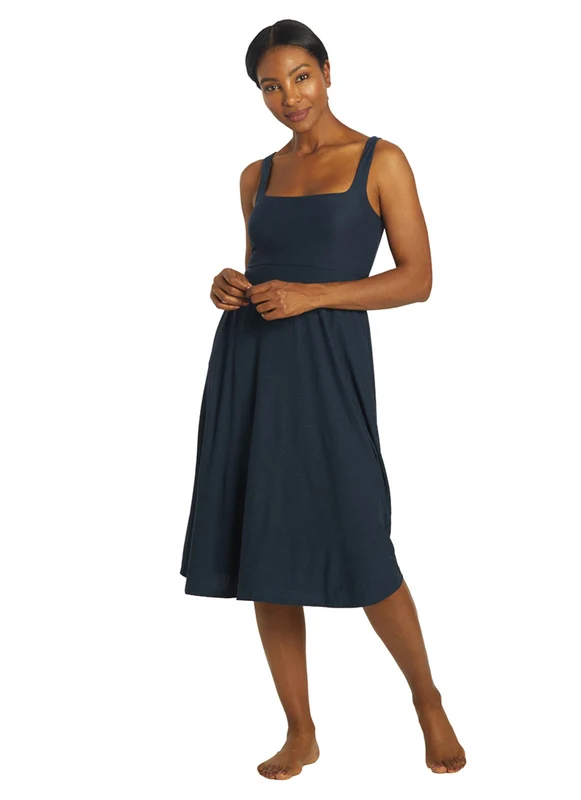Beyond Yoga Featherweight At The Ready Square Neck Dress Nocturnal Navy / XS