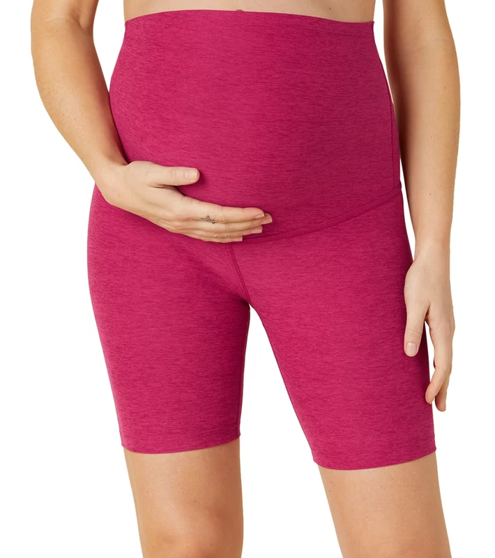 Beyond Yoga Spacedye Love the Bump Maternity Biker Shorts Dragonfruit-Sangria / M