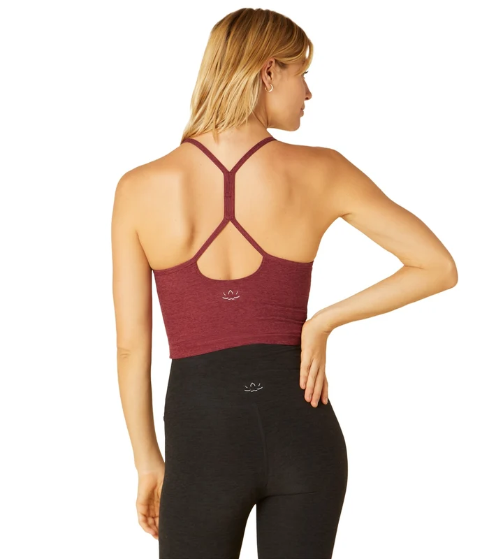 Beyond Yoga Spacedye Slim Racerback Cropped Tank Port Wine-Ruby / L