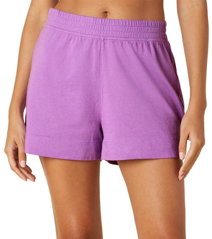Beyond Yoga Sweat Set Boyfriend Short Washed Bright Iris / L