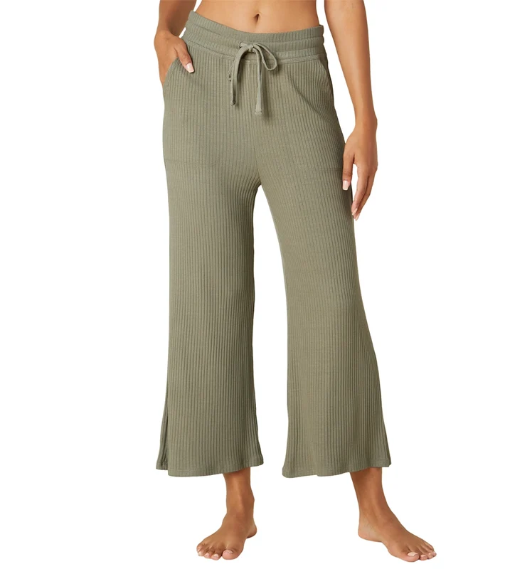 Beyond Yoga Free Flow Wide Leg Cropped Pant Cement / L