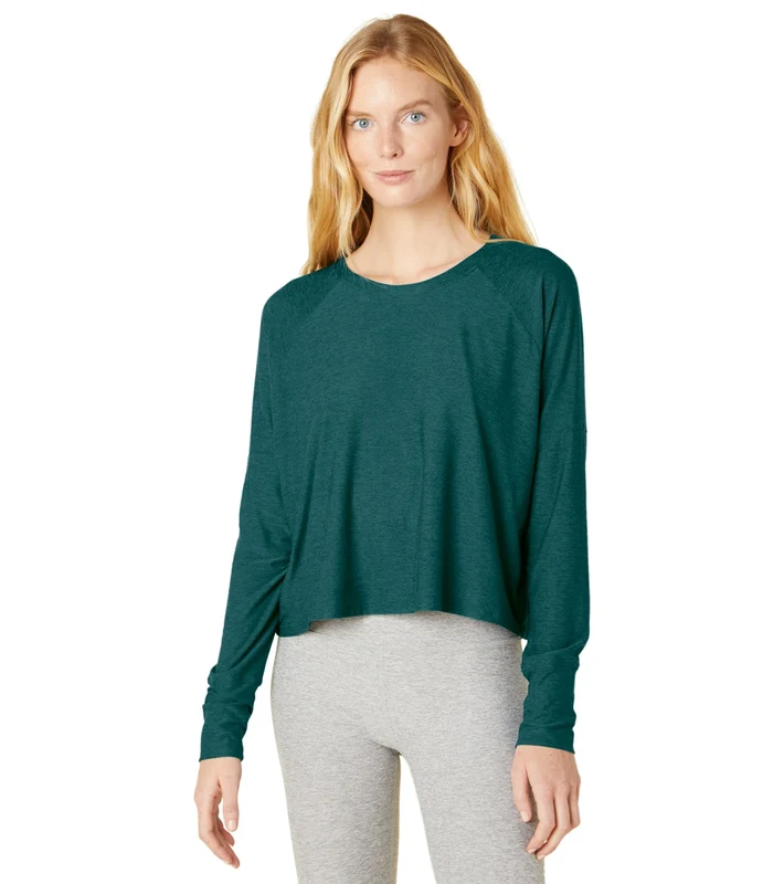 Beyond Yoga Featherweight Spacedye Daydreamer Pullover Deep Sea Heather / S