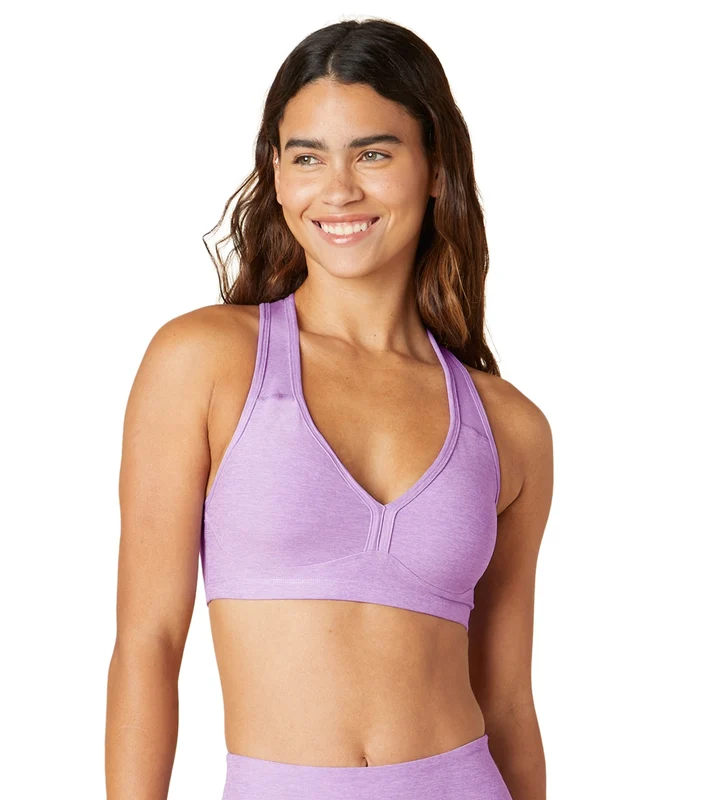 Beyond Yoga Spacedye Lift Your Spirits Yoga Sports Bra Crisp Lavender Heather / XL