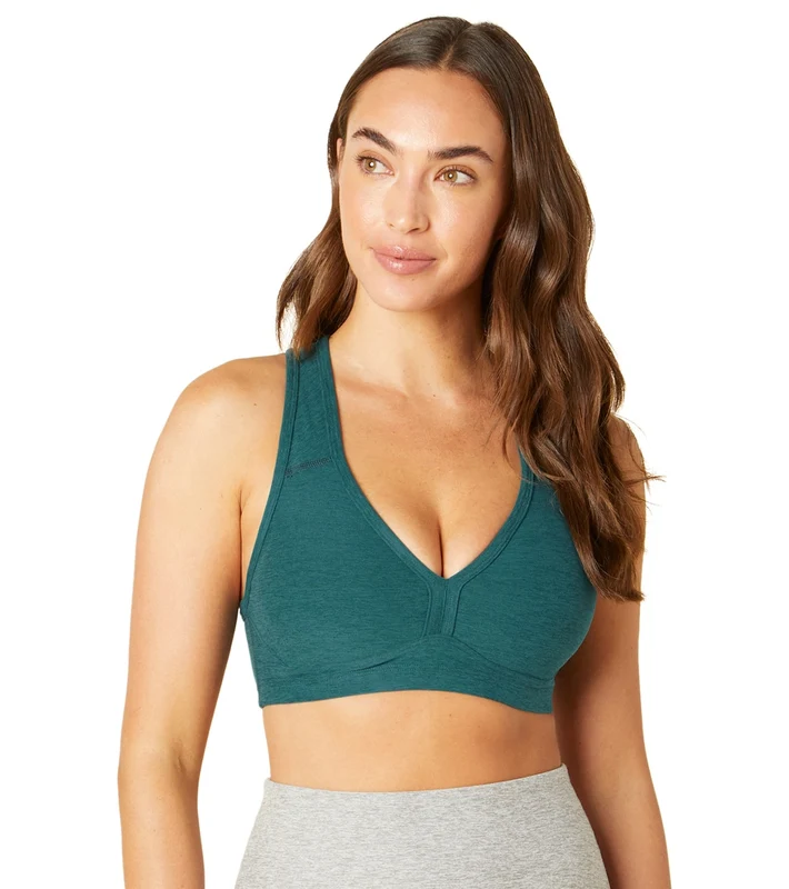 Beyond Yoga Spacedye Lift Your Spirits Yoga Sports Bra Deep Sea Heather / XXS