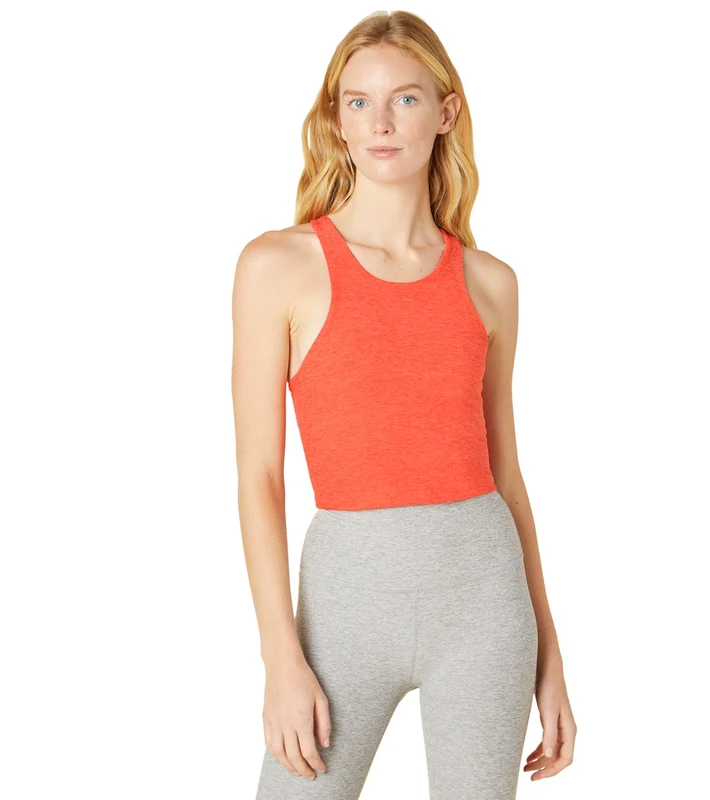Beyond Yoga Focus Cropped Tank Fresh Coral Heather / XS
