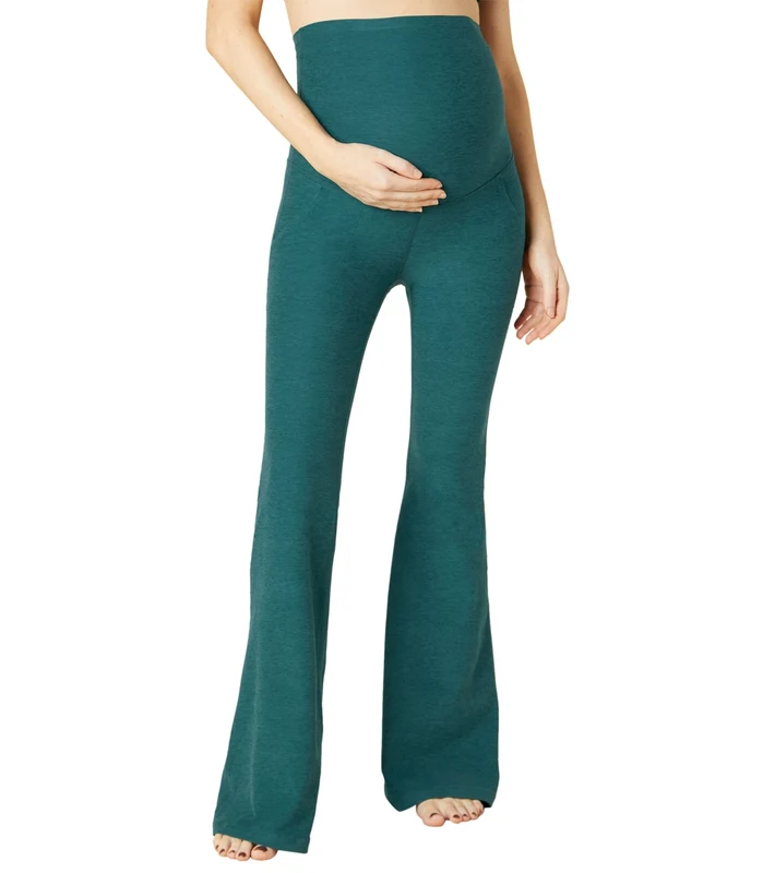 Beyond Yoga Spacedye Maternity High Waist Flare Pants Deep Sea Heather / S
