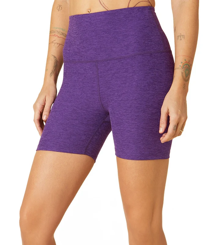 Beyond Yoga Spacedye Keep Pace Biker Shorts Purple Dahlia Heather / XL