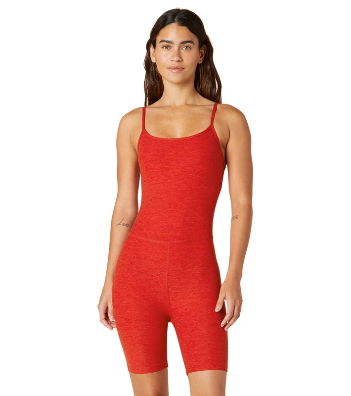 Beyond Yoga Spacedye Get In Gear Biker Jumpsuit Red Hot-Siren / M